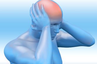 Image of a man clutching his head with headache pain