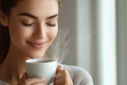 woman drinking tea