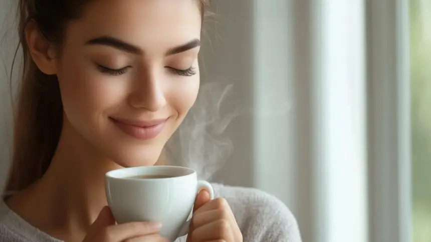 woman drinking tea