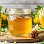 raw honey in a jar