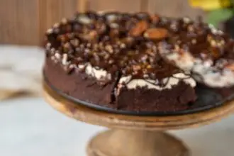 No Bake Low Carb Keto Pecan Caramel Turtle Cheesecake