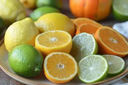 Citrus fruits in a plate