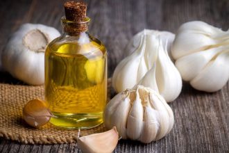 Garlic oil in a bottle