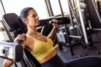 Exercise on a weight bench to increase muscle mass