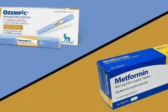 Boxes of Ozempic and metformin